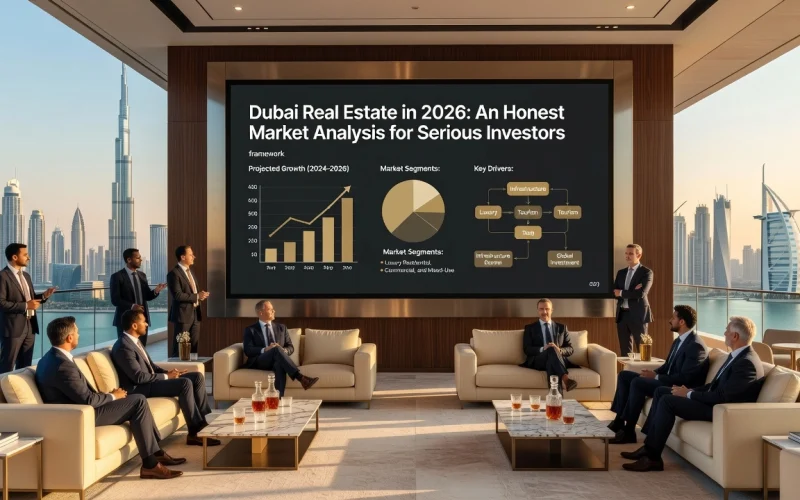 Professional header image for industry analysis: Dubai Real Estate in 2026: An Honest Market Analysis for ...